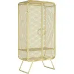 Nordic Wrought Iron Grid Wardrobe B B Small Apartment Storage Golden Girls Metal Single and Double 1