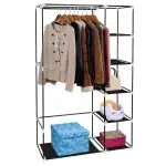 Simple Wardrobe Fabric Folding Clothes Storage Cabinet DIY Assembly Reinforced Frame Bedroom Organizer Home Dorm Clothing 1