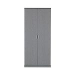 2 Door Wooden Small Grey Wardrobes