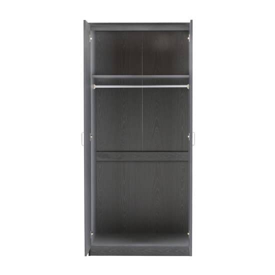 2 Door Wooden Small Grey Wardrobes 2